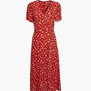 Madewell button wrap midi dress